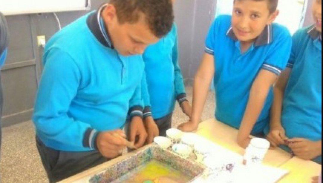 Kavak İmam Hatip Ortaokulu Öğrencilerimizin Ebru Sanatı Çalışmaları