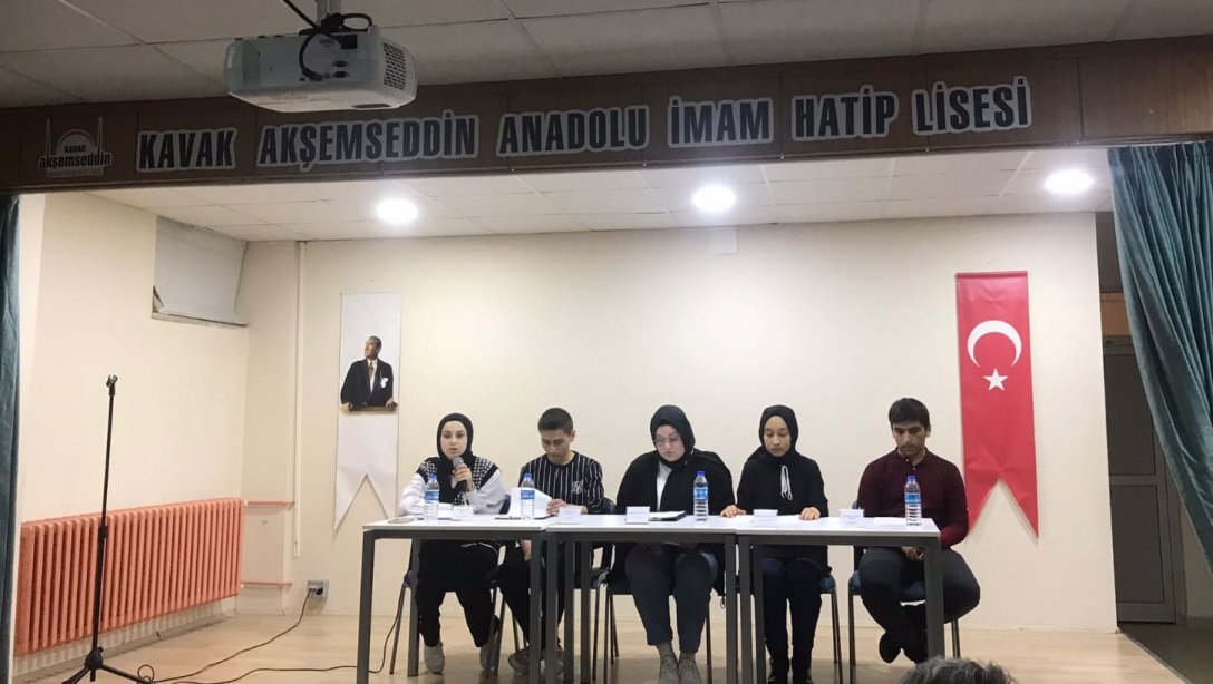 Anadolu Mektebi Projesi Yazar Okumaları Bağlamında Okulumuz Kavak Akşemseddin İmam Hatip Lisesi öğrencileri 