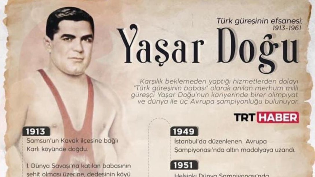 İlçemizin Ve Ülkemizin Gururu Olan Türk Güreşinin Simgesi Yaşar DOĞU'yu Vefatının 63. Yıl Dönümünde Rahmetle Anıyoruz...